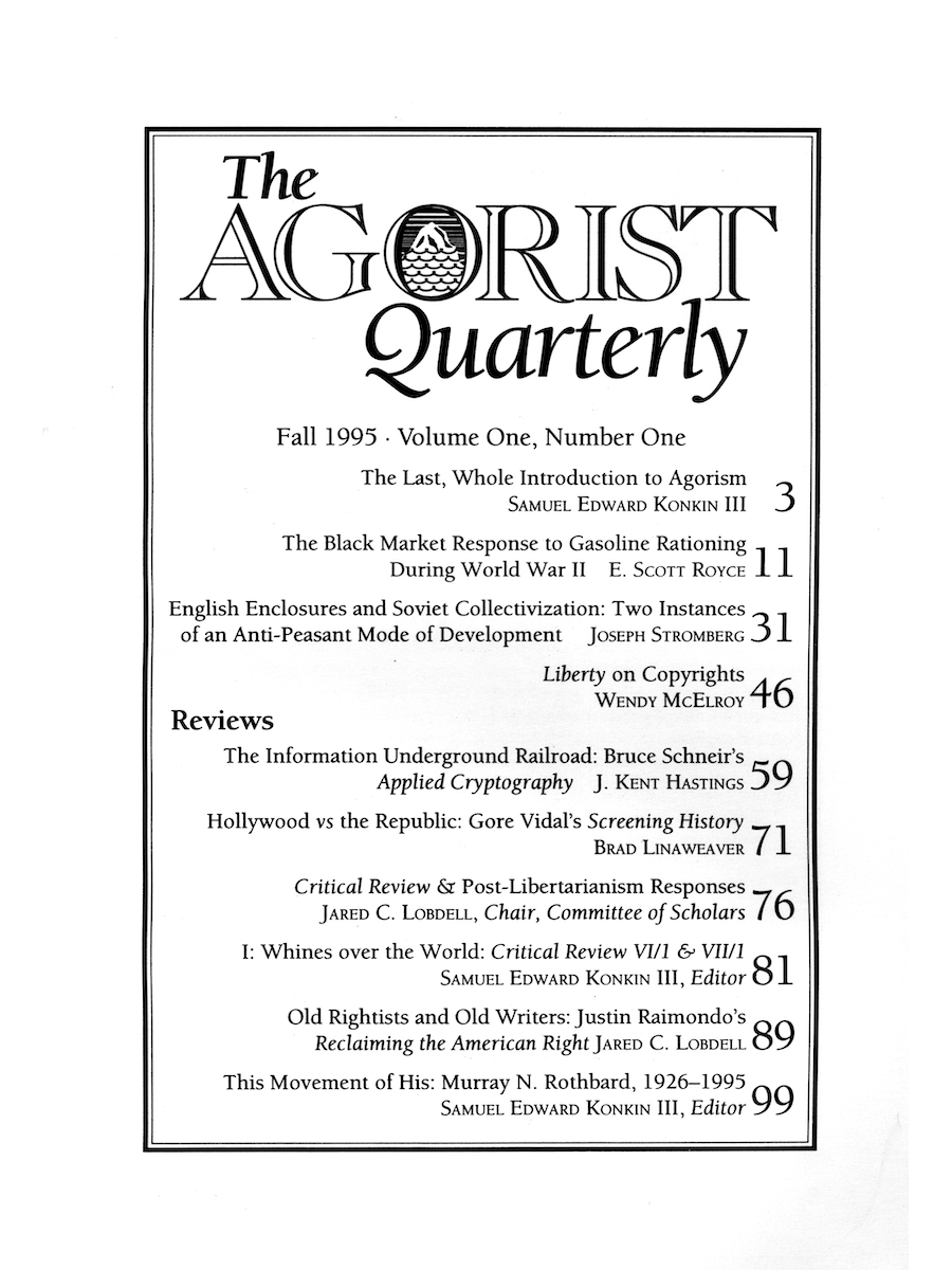 Agorist Quarterly cover
