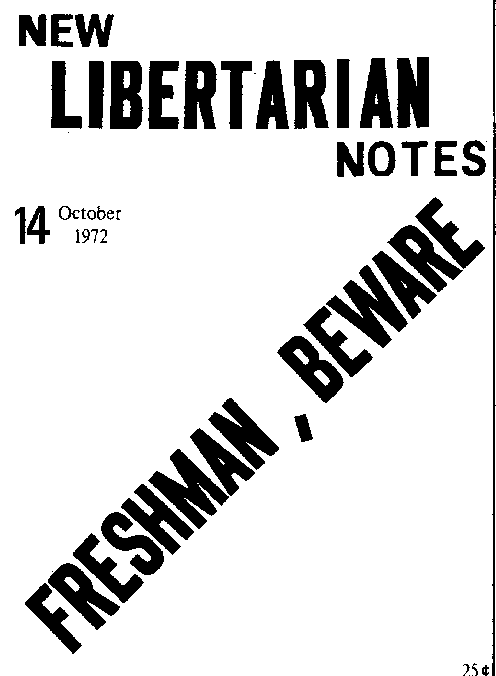Cover of New Libertarian Notes Volume 2 Number 14